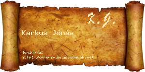 Karkus Jónás névjegykártya